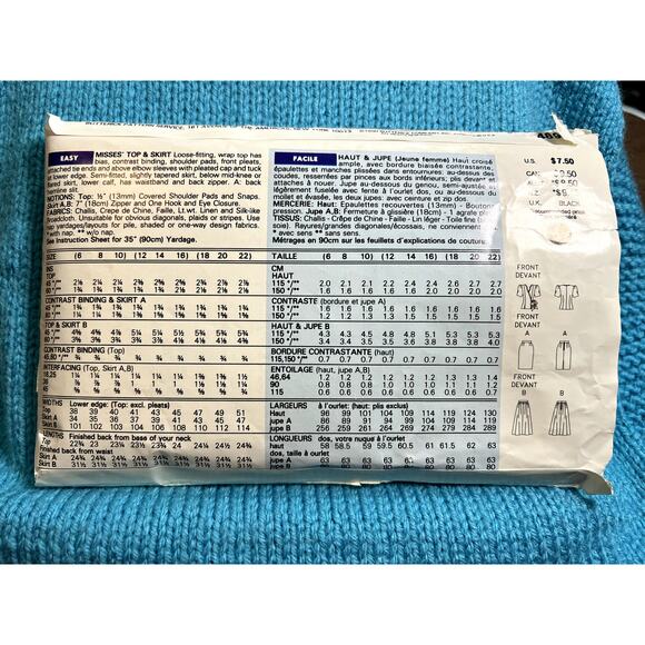 Butterick 4890 pattern suit blazer swing straight skirt size 6 8 10 - Picture 3 of 6